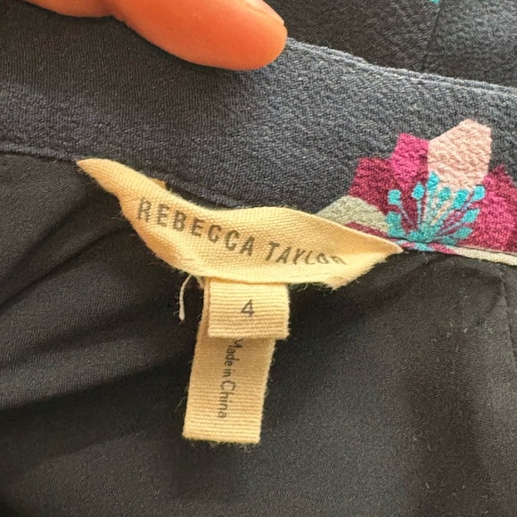 Rebecca Taylor Navy Blue Bellflower Floral Ruffle Cold Shoulder Sheath Dress 4 - Picture 3 of 15